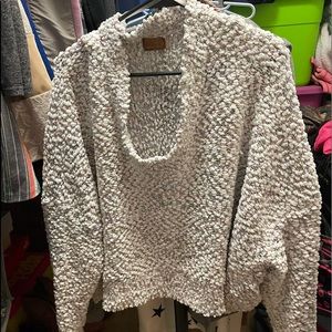 POL Crop Top Popcorn Sweater
